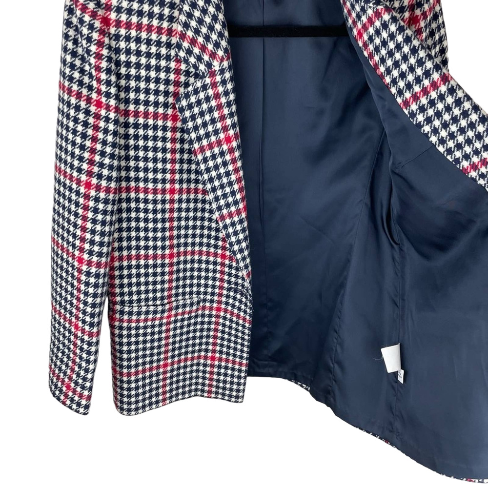 Pendleton Blazer Jacket Wool Houndstooth Navy Red… - image 6
